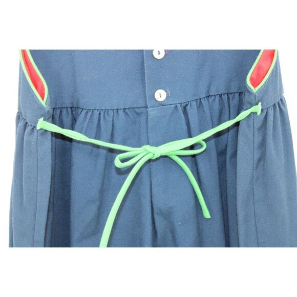 Vintage Chocolate Soup Girls Size 12 Navy With Green Trim Dress - Picture 5 of 10
